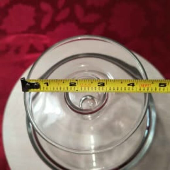 Vintage clear glass pedestal bowl - Picture 7 of 8